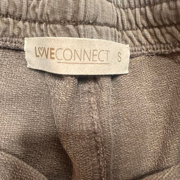 Love Connect Brown 100% Cotton Low Rise Jaw String Wide Leg Sweatpants Size S - Picture 4 of 5